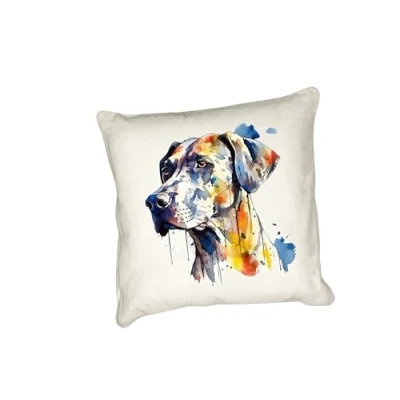 Image of Anonymous Gifting Watercolour dog printed cushion cover perfect for lovers Black Labrador