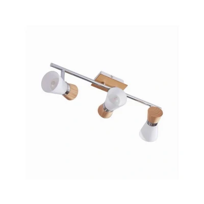 Image of Lindby Vivica 3 bulb ceiling lamp with wooden elements