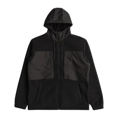 Image of BILLABONG Mens Boundary Sherpa Full Zip Up Water Repellent Hoodie Black XXL