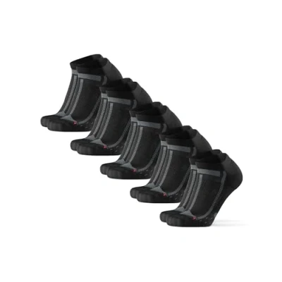 Image of DANISH ENDURANCE Cushioned Ankle Running Socks for Long Distances, Anti Blister, Men &amp; Women, 5 Pack, Black/Grey, 3