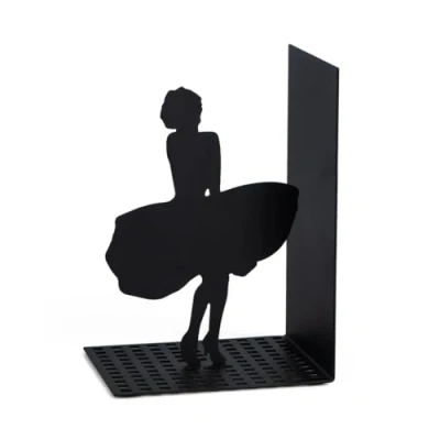 Image of Balvi Marilyn decorative metal bookend in black colour. Original design
