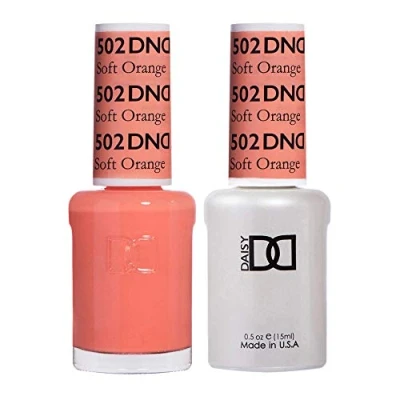 Image of DND Duo Gel &amp; Nail Polish Set Soft Orange 502 2x15ml
