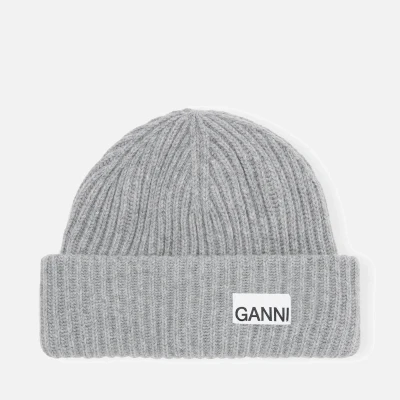Image of Ganni Ribbed Wool Beanie