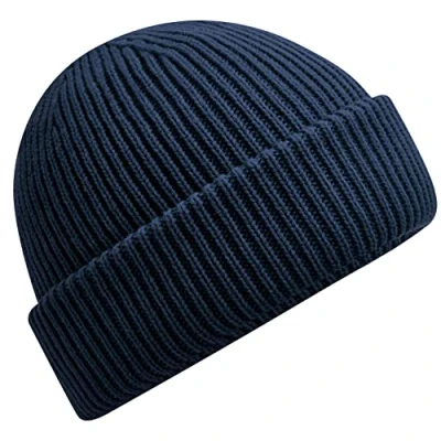 Image of Beechfield Wind Resistant Breathable Elements Beanie Cuffed Design French Navy
