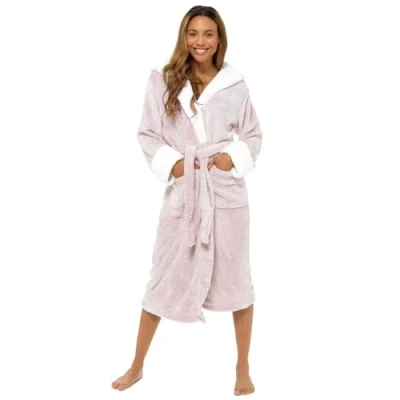 Image of Ladies Shimmer Fleece Robe LN526 Rose 20 22