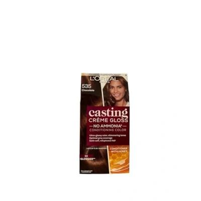 Image of L’Oréal Paris Ammonia Free Semi Permanent Hair Dye, 535 Chocolate, Glossy Colour, Natural Looking Finish, For up to 28 Shampoos, Casting Crème Gloss, 1 Application