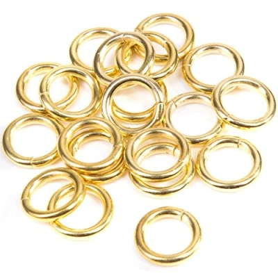 Image of 20x Small Brass 19mm Curtain Rings Metal Rail Upholstery Hoop Glider Slider