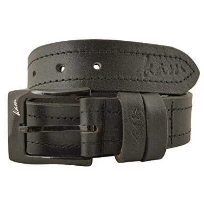 Image of KAM Jeanswear Men&#039;s Leather Stitch Belt Black 68 70