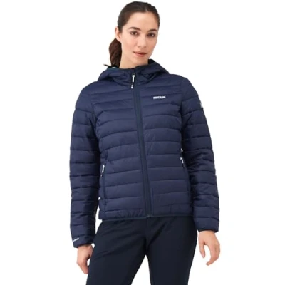 Image of Regatta Womens Marizon Hooded Baffled Outdoor Jacket Navy Sea 16