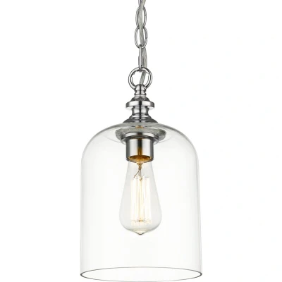 Image of Prague Dome Pendant Ceiling Light Silver, E27
