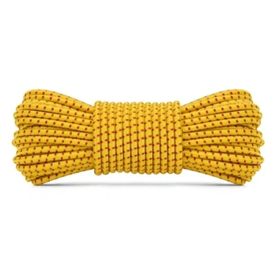 Image of Abma Cord Bungee 4mm 10M Elastic Shock 100% Stretch Rope for Tarpaulin, Trailer, Backpack, Tent Pole, Kayak Yellow&amp;Red