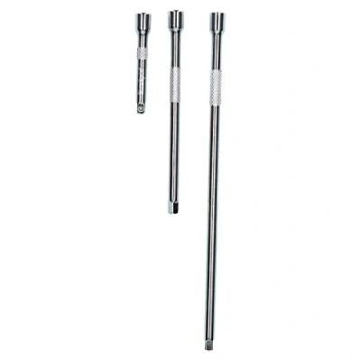 Image of AB Tools 3pc 1/4&quot; Drive Straight Socket Ratchet Extension Bar Set 75mm 125mm 250mm