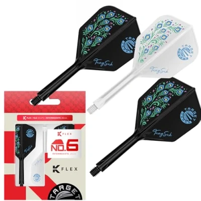 Image of TARGET Japan Zenith K Flex Dart Flights and Shaft System, No.6 Pack of 3 Kflex All In One Flight, Player Edition Tung Suk Darts Accessories Stem Medium (33mm)