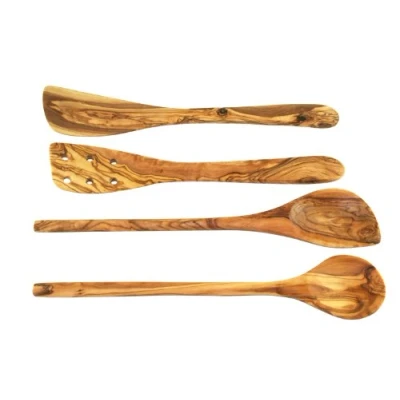 Image of D.O.M. 4 Piece Kitchen Set Made of Olive Wood
