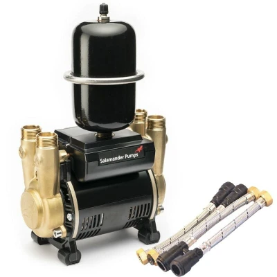 Image of Salamander Pumps CT Force 15TU Brass Impeller Pump 1.5 Bar Pressure Twin End Suitable for All (+ or ) Gravity Fed Systems 5 Year Warranty Positive &amp; Negative Head