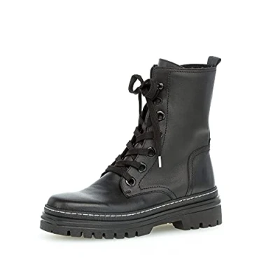 Image of Gabor Genoa Womens Military Boots 5 UK 21 BLACK LEA/WHT STI