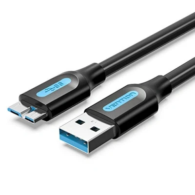 Image of VENTION Hard Drive Cable 0.5m USB 3.0 Type A to Micro B 5Gbps External Lead Compatible with Seagate Western Toshiba and more