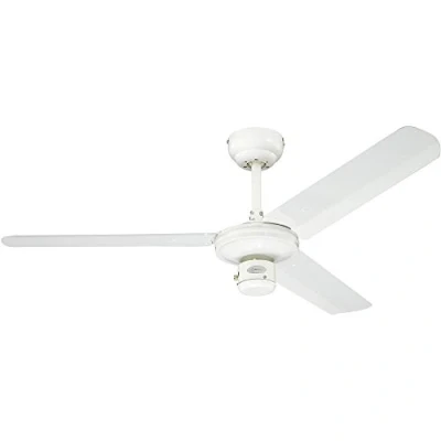 Image of 78274 Capitol 105 cm Brushed Steel Indoor Ceiling Fan, Light Kit with Opal Frosted Glass