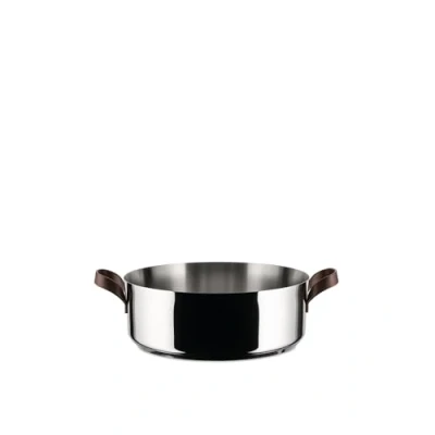 Image of Alessi Low Casserole with Two Handles, Stainless Steel, Steel,Brown, Ø 24