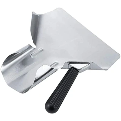 Image of ANCLLO French Fries Shovel,Stainless Steel Fry Bagger Scooper Chip,Stainless Scoop with Dual Handles,French Right Handle
