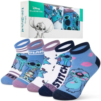 Image of Disney Womens Ankle Socks, Soft and Breathable Socks Pack of 5 Gifts for Her (Multi Stitch)