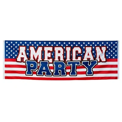 Image of Boland 44953 Banner USA, Größe 74 x 220 cm, Dekoration, Girlande, American Party, Stars and Stripes, Themenparty, Mottoparty