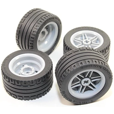 Image of LEGO 8pc Technic Wheel and Tire SET (Mindstorms nxt ev3 tyre) 56145 44309 by