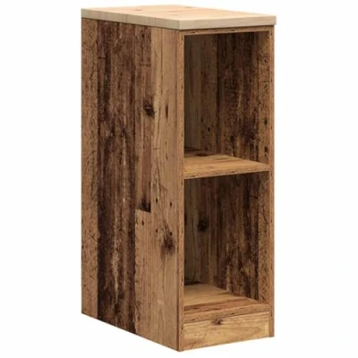 Image of vidaXL garage storage cabinet solid pinewood old wood finish 30x51x85 cm 2 shelf tool chest/workshop organizer for garage/utility room