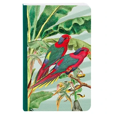 Image of Clairefontaine 115764C A Softcover Notebook with Plant/Bird/Butterfly Motifs 9x14 cm 144 Lined Pages 90g White Paper Jungle Harmony Collection 2 visuals, random delivery