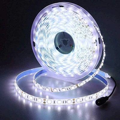 Image of JOYLIT 12V LED Strip Lights 5M Cool White 6000 6500K IP65 Waterproof, 300LEDs SMD 5050 Flexible Cuttable Tape Light for Cabinet, Closet, Pantry, Stair, Mirror (Without Power Supply)