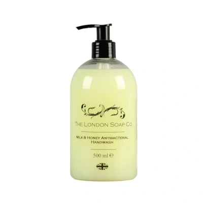 Image of London Soap Milk &amp; Honey Antibacterial Hand Wash, Luxury Scented Liquid Handwash Effective Germ Killing Soft on Skin, 500ml