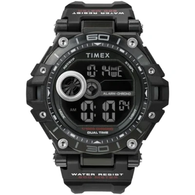 Image of Timex Men&#039;s Sport 52 mm Watch Black Resin Band Digital Dial Case TW5M63400