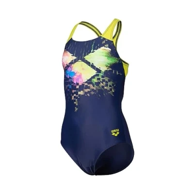 Image of Arena Feel Girls&#039; Front Lined Multi Pixels Swim Pro Back Swimsuit