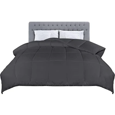 Image of Utopia Bedding Duvet, 4.5 tog Single Duvet with Corner Tabs, Microfiber Soft Breathable Box Stitched All Year Round Quilt 135x200 cm (Grey)