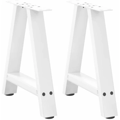 Image of vidaXL Coffee Table Legs A Shaped 2 pcs White 38x(42 43) cm Steel