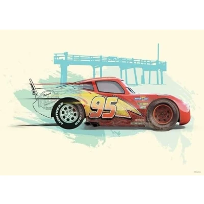 Image of Komar Wall Picture of Disney Cars Lightning McQueen Size: 40 x 30 cm (without frame) Decoration Nursery Poster Art Print