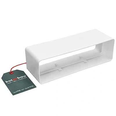 Image of KOTARBAU® Ventilation System Connector 205mm x 60mm Flat Duct Rectangular Pipe White Exhaust Effective Plastic