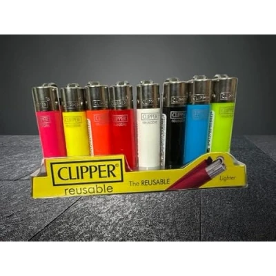 Image of 8 x Clipper Mini Micro Small Lighters Solid Style Refillable Lighter Assorted Colour Send Out