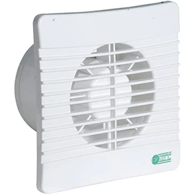 Image of Airvent 431302 Slimline Low Profile 100 mm 4 inch Bathroom Extractor Fan with Timer and by Generic Backdraught Shutter, White