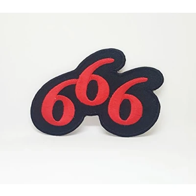 Image of 666 Devil Horned One Iron Sew on Embroidered Patch