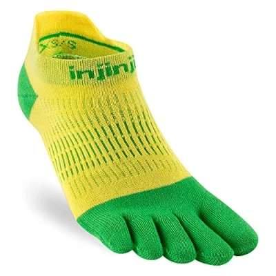 Image of Injinji Women&#039;s Run Lightweight No Show Socks, Citrus, Small