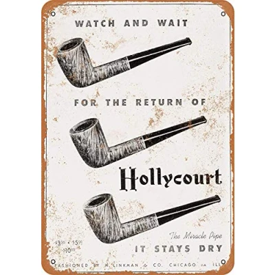 Image of Inga Hollycourt Pipes Metal Sign Retro Wall Decor Tin Signs Bar Cafehome Decoration Vintage 8X12 inches
