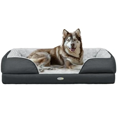 Image of PawHut Dog Sofa Bed Pet Mattress with Removable Washable Cover, Anti Slip Bottom, for Large Sized Dogs, 120L x 80W 22Hcm Charcoal Grey