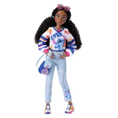 Image of Disney ily 4EVER Fashion Dolls Kinky Hair Stitch 30cm/11.5&quot; Tall with 13 Points of Articulation, Two Complete Mix and Match Outfits Glittery Mickey Ring for You!