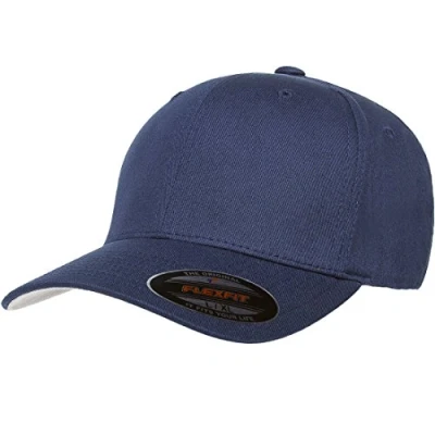 Image of Flexfit Unisex Cotton Twill Fitted Cap Hat, Navy, L XL UK