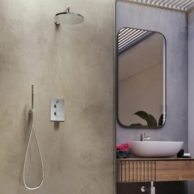 Image of Aqualisa Dream Thermostatic Concealed Valve Mixer Shower Round Twin Head Chrome