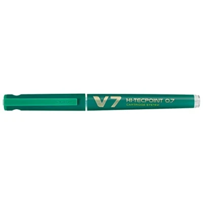 Image of Pilot Pack of 6 Hi TechPoint V7 Begreen Liquid Ink Rollerball Pens Medium Point Green