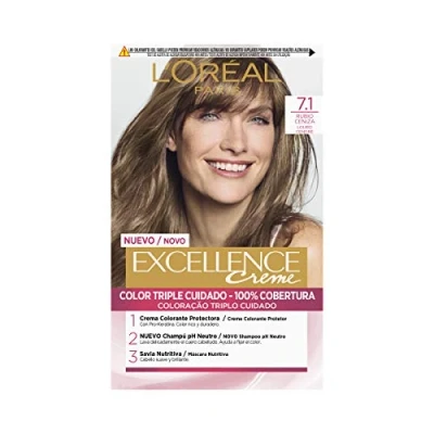 Image of Coloration Excellence Crème Triple Protection 7.1 Ash Blonde of L &#039;Oréal Paris