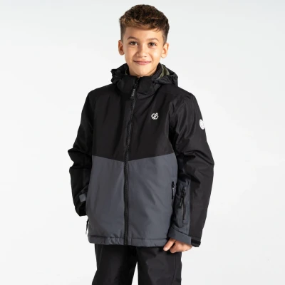 Image of Dare 2b Breathable Kids Black and Grey Colourblock Impose IV Ski Jacket, Size: 15 16 Years