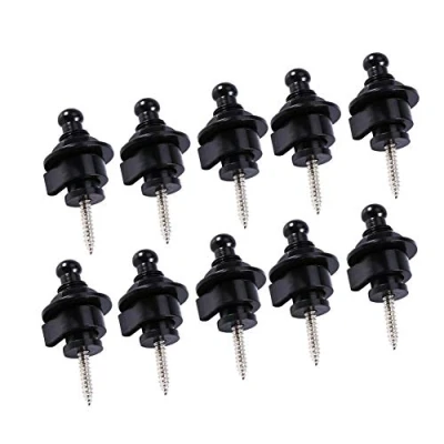 Image of Guitar Strap Locks Buttons 10pcs/Bag Metal Quick Release Security Straplocks Antiskid Retainer System replacement for Acoustic Electric Bass Ukulele(Black)